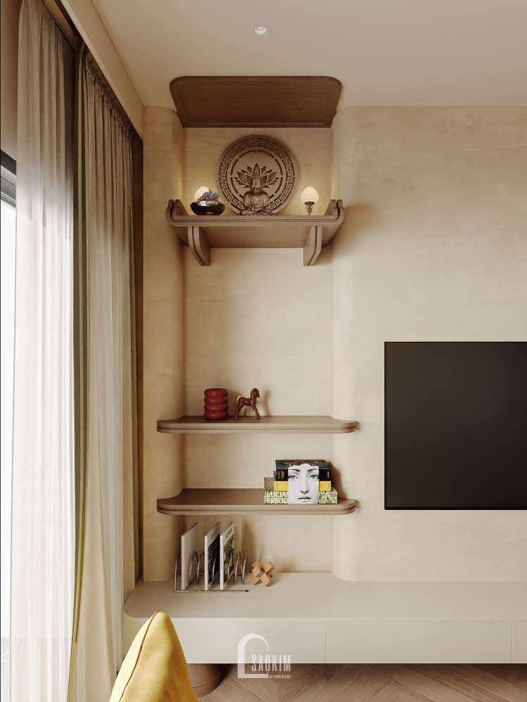 Thiết kế nội thất phòng khách Modern Retro mang vẻ đẹp hoài cổ đầy thời thượng tại Lumière Evergreen